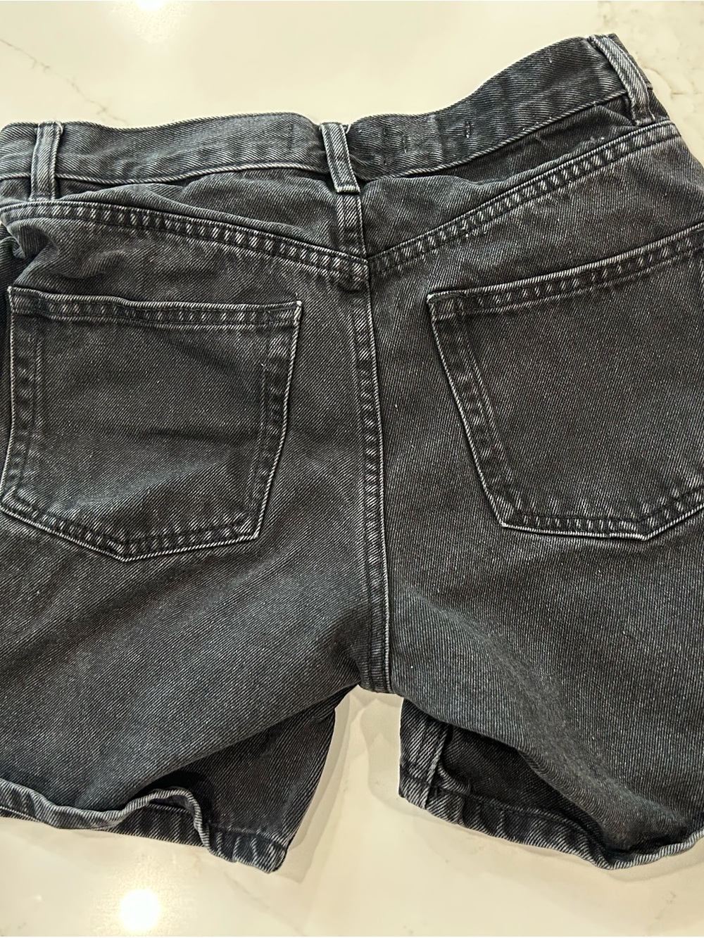 Mango Zaida Women's Black High Rise Denim Shorts Size 4 Button 5-Pocket - Picture 4 of 5